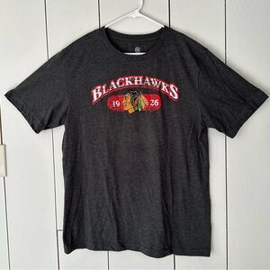 NHL Official Shop Chicago Blackhawks T-Shirt Sz L Heathered Grey